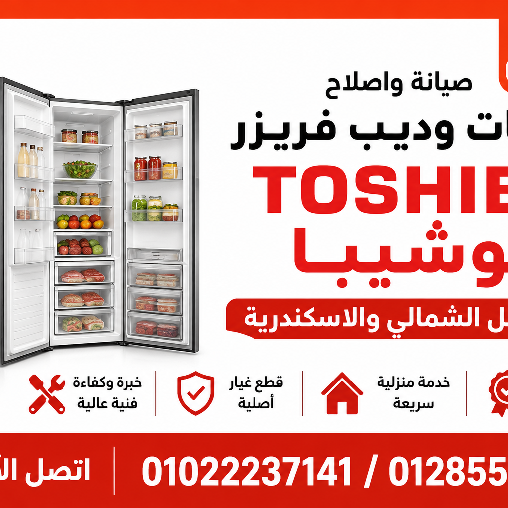 صيانة واصلاح ثلاجات وديب فريزر توشيبا بالساحل الشمالي والاسكندرية